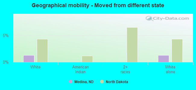 Geographical mobility -  Moved from different state