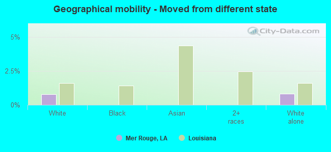 Geographical mobility -  Moved from different state