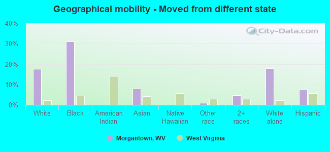 Geographical mobility -  Moved from different state