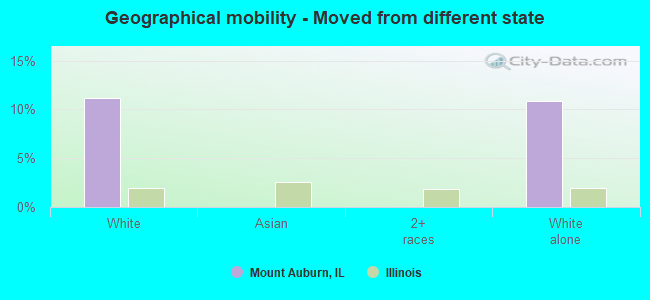 Geographical mobility -  Moved from different state