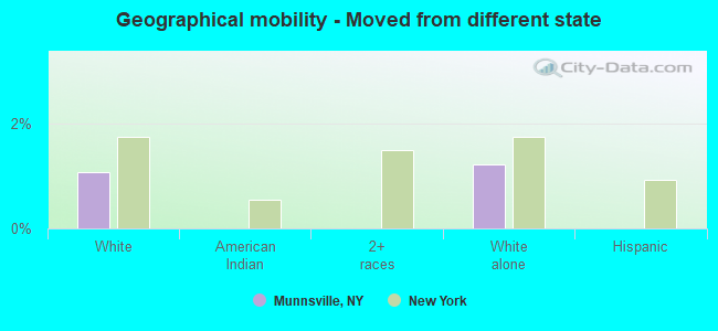 Geographical mobility -  Moved from different state