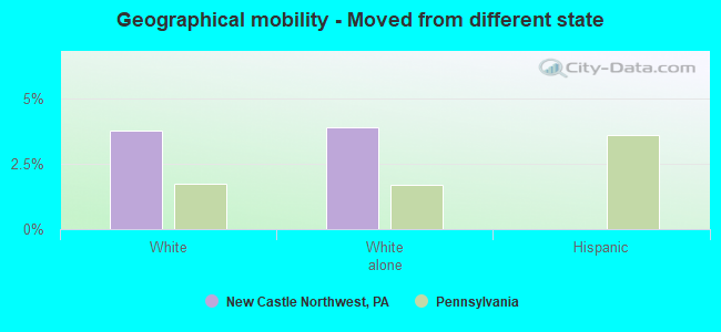 Geographical mobility -  Moved from different state