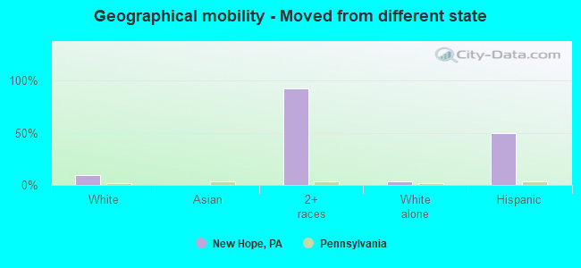 Geographical mobility -  Moved from different state