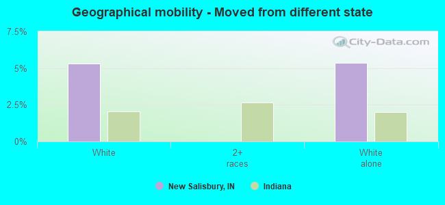 Geographical mobility -  Moved from different state