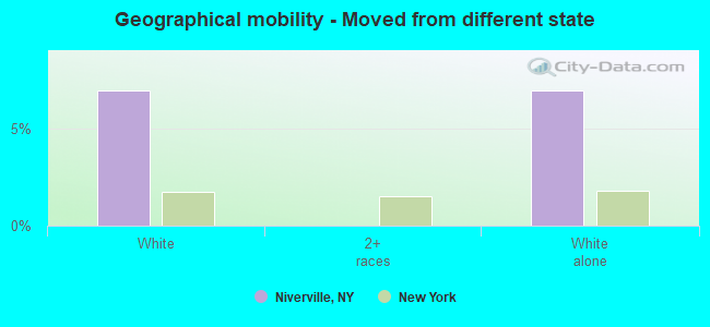 Geographical mobility -  Moved from different state