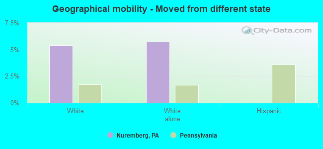 Geographical mobility -  Moved from different state