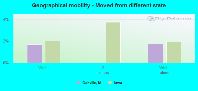 Geographical mobility -  Moved from different state