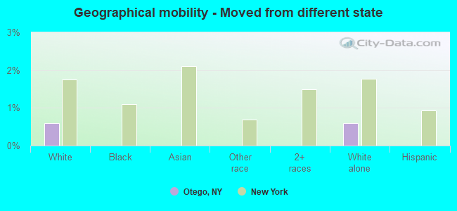 Geographical mobility -  Moved from different state