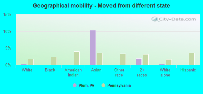 Geographical mobility -  Moved from different state