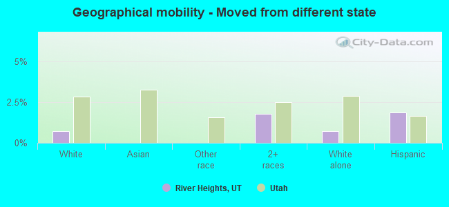 Geographical mobility -  Moved from different state