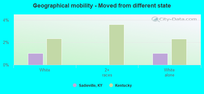 Geographical mobility -  Moved from different state