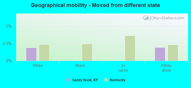 Geographical mobility -  Moved from different state