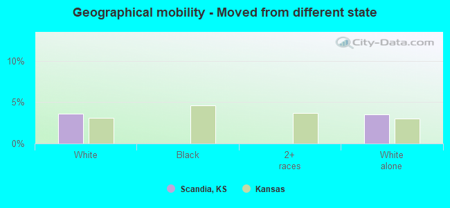 Geographical mobility -  Moved from different state