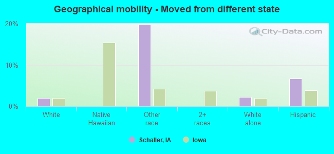 Geographical mobility -  Moved from different state