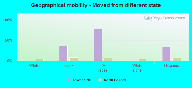 Geographical mobility -  Moved from different state