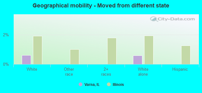 Geographical mobility -  Moved from different state