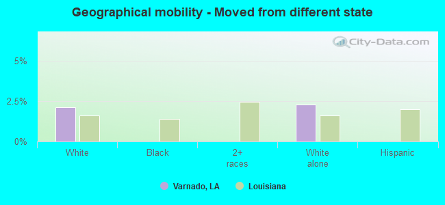 Geographical mobility -  Moved from different state