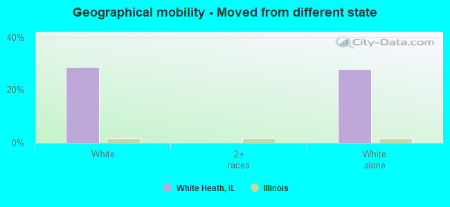 Geographical mobility -  Moved from different state