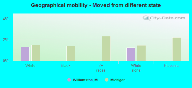 Geographical mobility -  Moved from different state