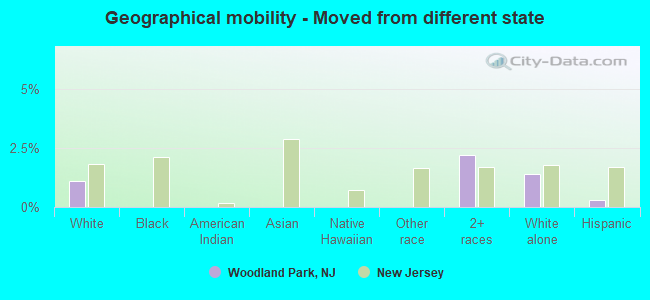 Geographical mobility -  Moved from different state