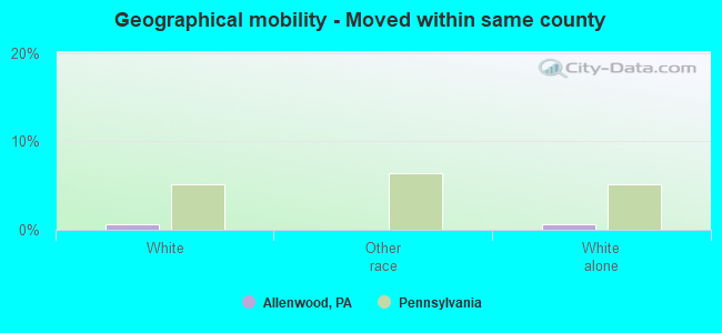 Geographical mobility -  Moved within same county