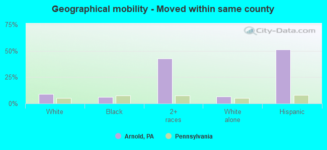 Geographical mobility -  Moved within same county