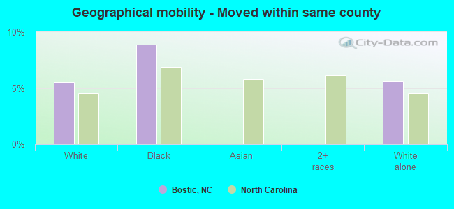 Geographical mobility -  Moved within same county