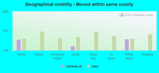 Geographical mobility -  Moved within same county