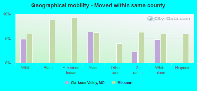 Geographical mobility -  Moved within same county