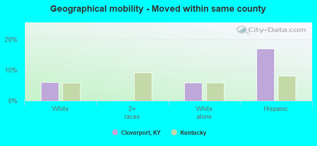 Geographical mobility -  Moved within same county