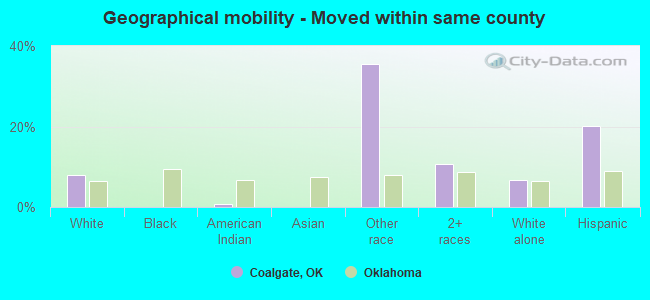 Geographical mobility -  Moved within same county