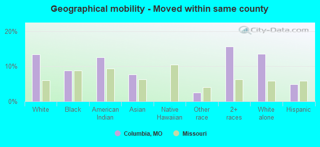 Geographical mobility -  Moved within same county