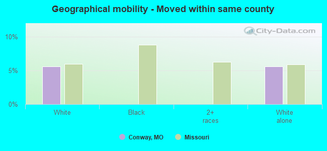 Geographical mobility -  Moved within same county