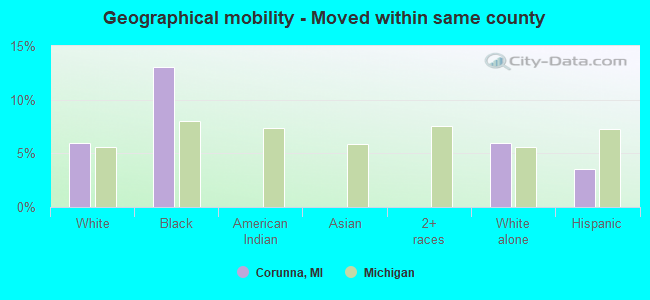 Geographical mobility -  Moved within same county