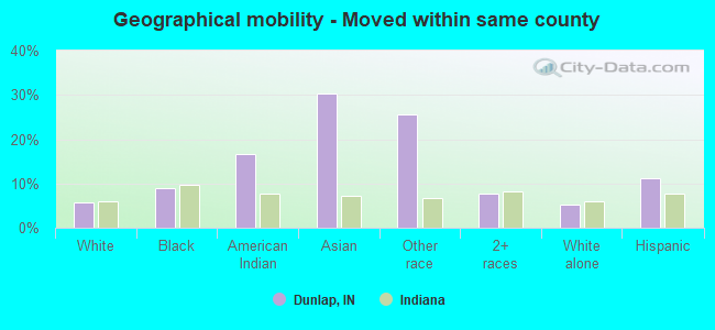 Geographical mobility -  Moved within same county