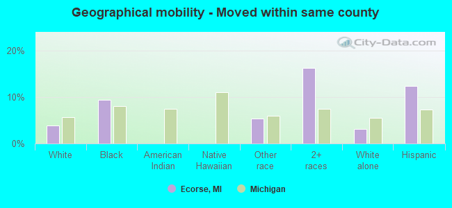 Geographical mobility -  Moved within same county