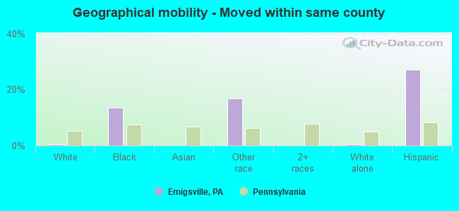 Geographical mobility -  Moved within same county