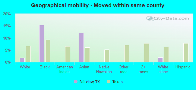 Geographical mobility -  Moved within same county