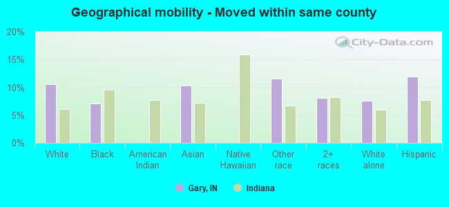 Geographical mobility -  Moved within same county