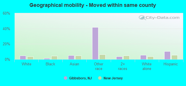 Geographical mobility -  Moved within same county