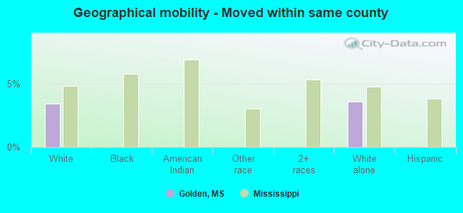 Geographical mobility -  Moved within same county