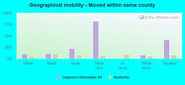 Geographical mobility -  Moved within same county