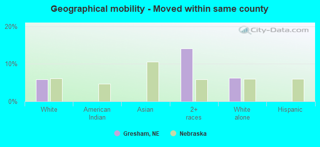 Geographical mobility -  Moved within same county