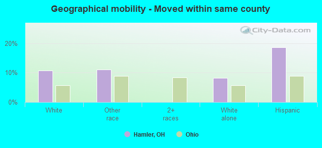 Geographical mobility -  Moved within same county