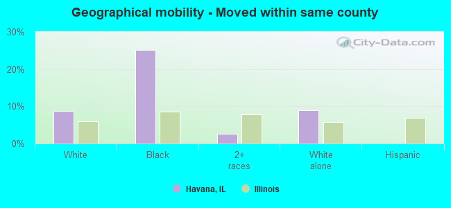 Geographical mobility -  Moved within same county