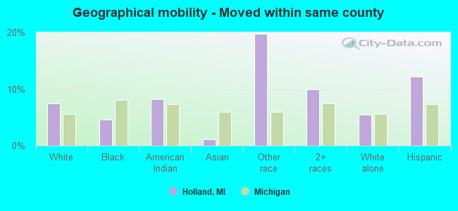 Geographical mobility -  Moved within same county