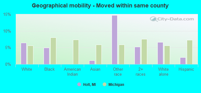 Geographical mobility -  Moved within same county