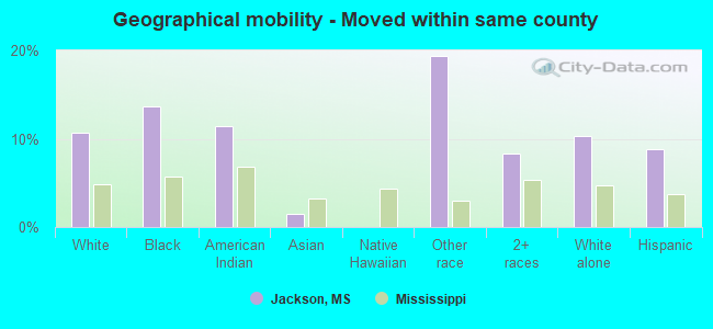 Geographical mobility -  Moved within same county