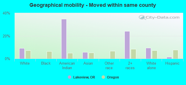 Geographical mobility -  Moved within same county