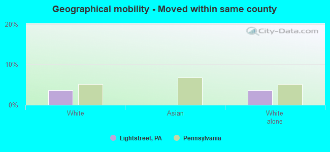 Geographical mobility -  Moved within same county